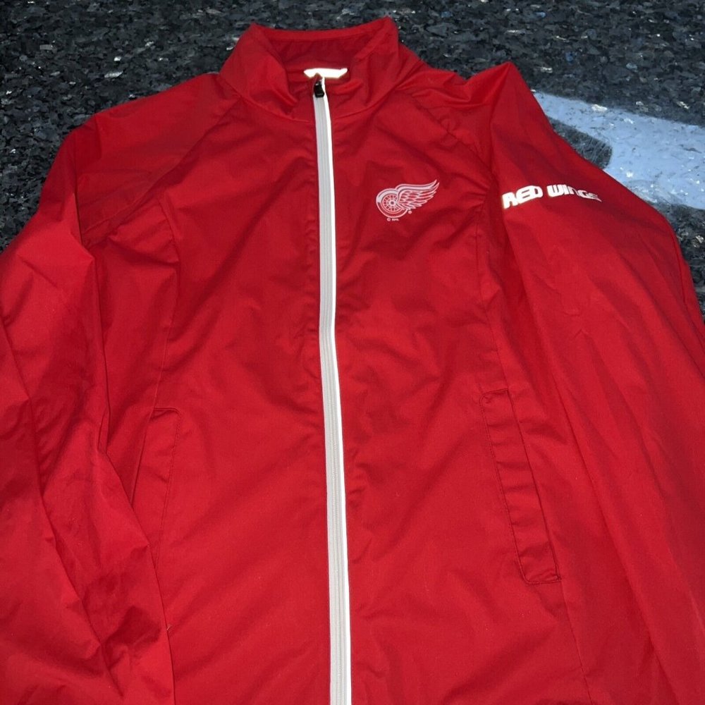 GIII NHL Women's Detroit Red Wings Full Zip Jacket, Red Size Large Fast Ship EUC
